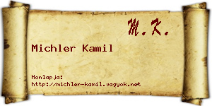 Michler Kamil névjegykártya